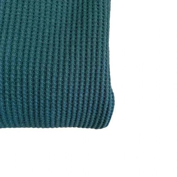 BP by Be Proud Women's Split Neck Thermal Cropped Top Green Moss Waffle SZ S - Picture 7 of 12